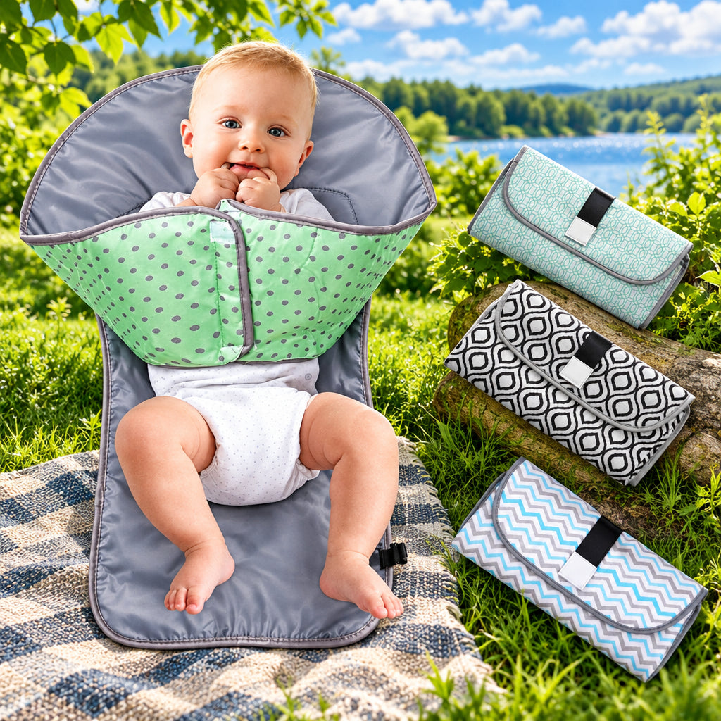 Portable waterproof baby changing pad for diaper changes