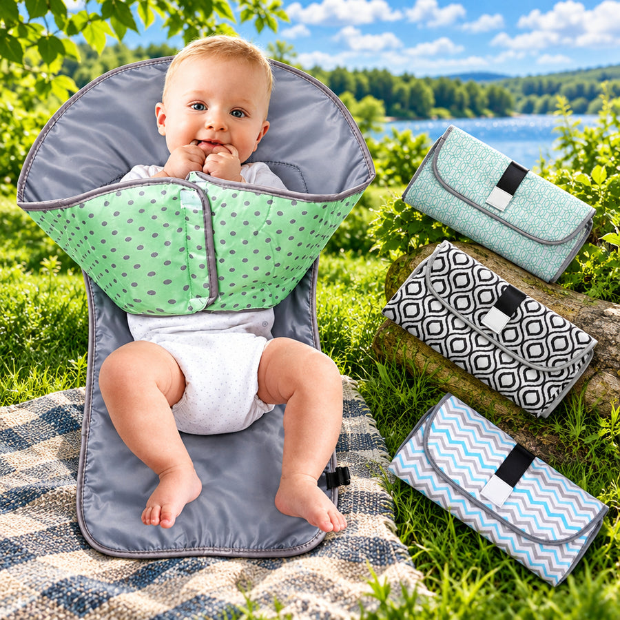 Portable waterproof baby changing pad for diaper changes
